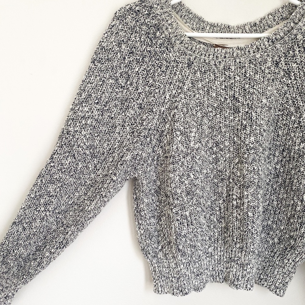 Free People Electric City Knit Sweater Grey Medium